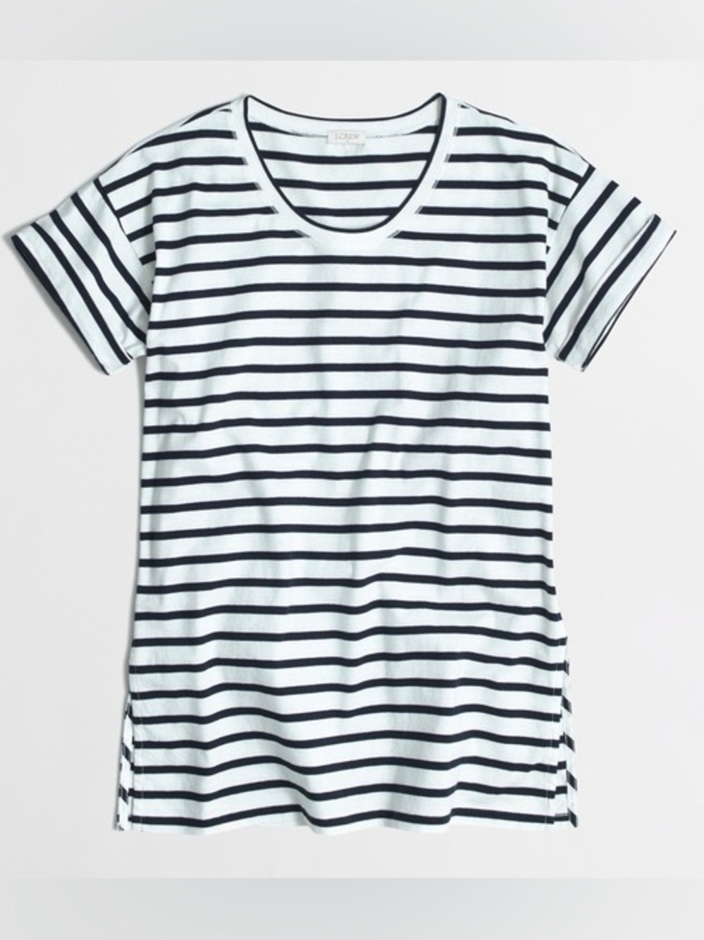 J. Crew Striped Rolled Sleeve Tee